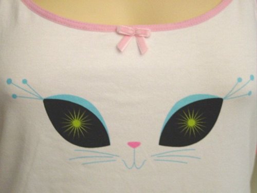 French Kitty Diva Lolita Dorm Dress Spaghetti Strap Lounge Gown Nightgown Sleepshirt - Hello Kitty Pajama Party Dress