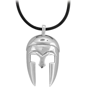 Inox Jewelry 316L Stainless Steel Spartan Helmet Pendant: Amazon ...