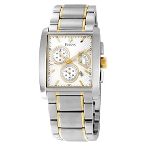 Bulova Men's 98C104 Silver and White Dial Bracelet Watch