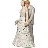 Shamrock Bride and Groom White Porcelain Wedding Cake Topper - 6