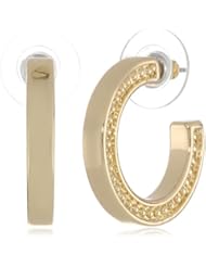 Napier "Golden Find" Gold-Tone Shiny Hoop Earrings