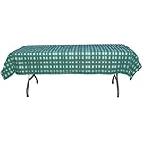 Teal Green gingham plastic tablecover