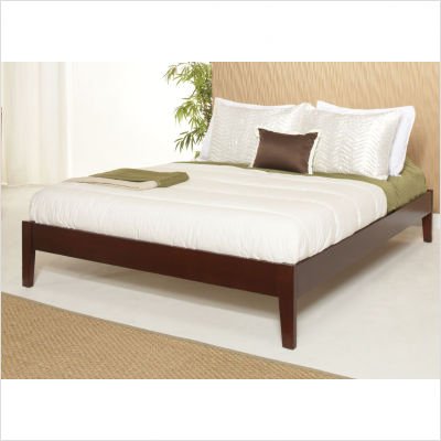 Modus Furniture Nevis Queen Size Simple Platform Bed, Espresso