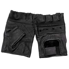 Leder Trainingshandschuhe ohne Finger schwarz S-XXL