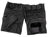 Leder Trainingshandschuhe ohne Finger schwarz S-XXL XL