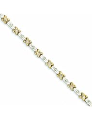 Genuine 14K Two-Tone Two Tone Diamond X Bracelet 11 Grams Of Gold 100% Satisfaction Guaranteed.