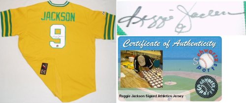 Reggie Jackson Oakland Athletics Autographed Throwback Lime Cooperstown Collection Majestic Jersey