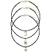 Moon Star Sun Set pendant Charm Leather Choker Necklace Chain Collar Fashion