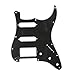 Musiclily 11 Hole Guitar Strat Pickguard HSS Scratch Plate for Fender USA/Mexican Made American Standard Stratocaster Modern Style Guitar Parts,3Ply Black