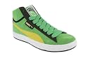 PUMA MID S HI TOP SUEDE VULCANIZED TRAINERS GREEN/BLACK/YELLOW