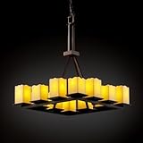 Justice Design Group CNDL-8663-CREM-MBLK Matte Black with Cream Shades CandleAria Montana 12 Light T