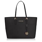 Michael Kors Jet Set Travel Genuine Leather Tote Purple