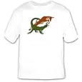 T-shirt with animals, prey, deer, reptile, lizard, dragon, komodo, predator