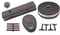 Hot Sale Proform 141-758 Black Crinkle Engine Dress-Up Kit with Red Chevrolet/Bowtie Logo for Small Block Chevy
