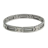 Eve's Addiction Mens Stainless Steel Bracelet w/ Gold- CLEARANCE-FINAL SALE