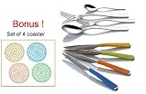Color Handle Flatware, Set of 20