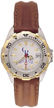 Buy Colorado Rockies MLB All Star Watch with Leather Band - Ladies by Logo Art