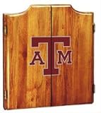 Texas A&M Dartboard & Cabinet - Oak Finish - NCAA Team