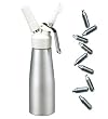 Siphon à mousses, sauces et crèmes chaudes ou froides 500 ml + 1 boite de 10 cartouches