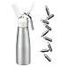 Siphon à mousses, sauces et crèmes chaudes ou froides 500 ml + 1 boite de 10 cartouches
