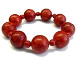 Coral Bracelet 01 Stretch Red Orb 6-16mm Crystal Healing Passion Gemstone Beaded