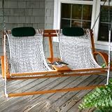 The Ultimate Double Rope Swing! Deluxe Bent Oak Porch Swing by Nags Head Hammocks