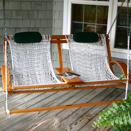 The Ultimate Double Rope Swing. Deluxe Bent Oak Porch Swing by Nags Head Hammocks by 