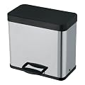 Hailo 1 x 19 Litre and 1 x 11 Litre Trento Oko Recycling and Sorting Bin, Stainless Steel
