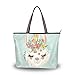 Shoulder Bag Cute Llama Flower Printing Handbag Totes Purses for Women