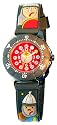 Baby Watch - Montre enfant - Garçon - Zip Chevalier - La montre pédagogique - Plastique gomme gris avec dessins 3D - Avec méthode d'apprentissage