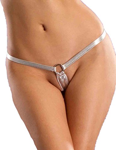 Smile YKK Sexy Ultra Bullet Ring Chip Thong Panty Silver