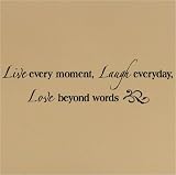 Live every moment, Laugh everyday, Love beyond words 8x40 vinyl lettering wall decal sticker