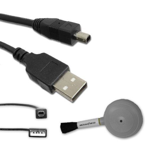 PRO SERIES Equivalent KONICA USB 2.0 male to mini B 4-pin male USB-100 Interface cable for Select DiMAGE 5 / 7 / 7i and More Series Digital Cameras ***Includes Cleaning Blower Brush