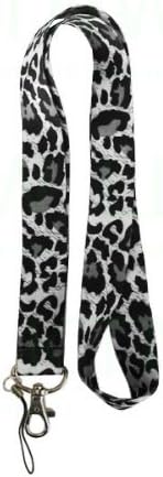 Animal Print Key Chain Lanyard with Swivel Key Clip and Cellphone Strape - Leopard Gray by AutoUnlimted