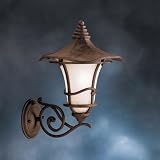 Kichler Weathered White 15" High Up Mount Outdoor Wall Light