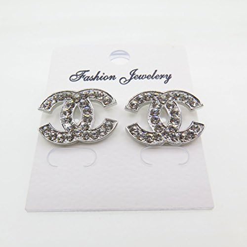 Greatmate Luxury Swarovski Crystal Earrings Silver Letters - Great Condition