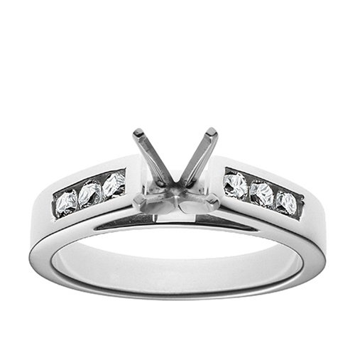 Platinum Channel-Set Diamond Engagement Ring Setting (1/3 ct tw, J, I1)