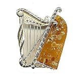 Sterling Silver Cognac Amber Brooch