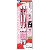 Pentel Pink BCA EnerGel Pearl Deluxe RTX Liquid Gel Pen, 0.5mm, Fine Line, Needle Tip (BLN75WBP2PA)