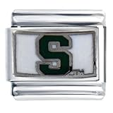 Pugster Michigan Spartans Licensed Italian Charm Bracelet