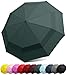 EEZ-Y Compact Travel Umbrella w/Windproof Double Canopy Construction - Auto Open/Close Button