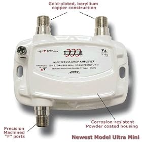 PCT 1-PORT BI-DIRECTIONAL CABLE TV HDTV AMPLIFIER SIGNAL BOOSTER WITH PASSIVE RETURN PATH