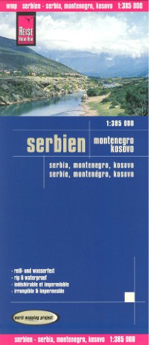 Serbia, Montenegro, Bosnia Herzegovina & Kosovo waterproof map REISE