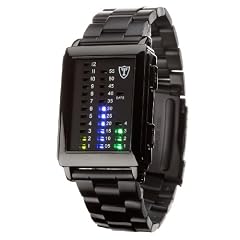 DeTomaso Trend Bin�r LED-Uhr Spacy-Timeline Edelstahlarmband Schwarz G-30723B