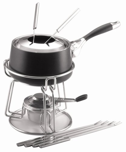 Circulon Elite 1-3/4-Quart Nonstick Hard-Anodized Fondue Pot with Rack and 6 Forks