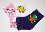 418JZoOl0LL. SL160  Girls, Fashion Socks, Bunny, Frog, Chick, 3 Pair Pack, Sock Size 6   8, Shoe Size 7 1/2   13 1/2