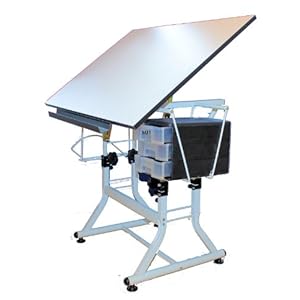 Martin Ashley Art-Hobby Table with Stool White Top 23-1/2-Inch by 35-1/2-Inch Size Surface