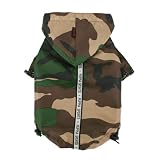 Puppia Authentic Base Jumper Raincoat, Medium, Camo