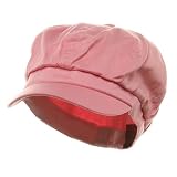 Cotton Elastic Newsboy Cap-Pink W15S51F