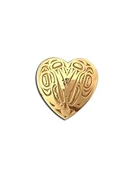 14K Yellow Gold Northwest Coast Native American Lovebirds Pendant. Made in USA.